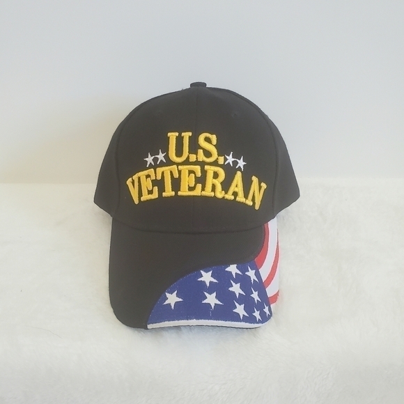 U.S. Veteran American Flag Stars And Stripes Baseball Hat Cap NWOT - Picture 1 of 14